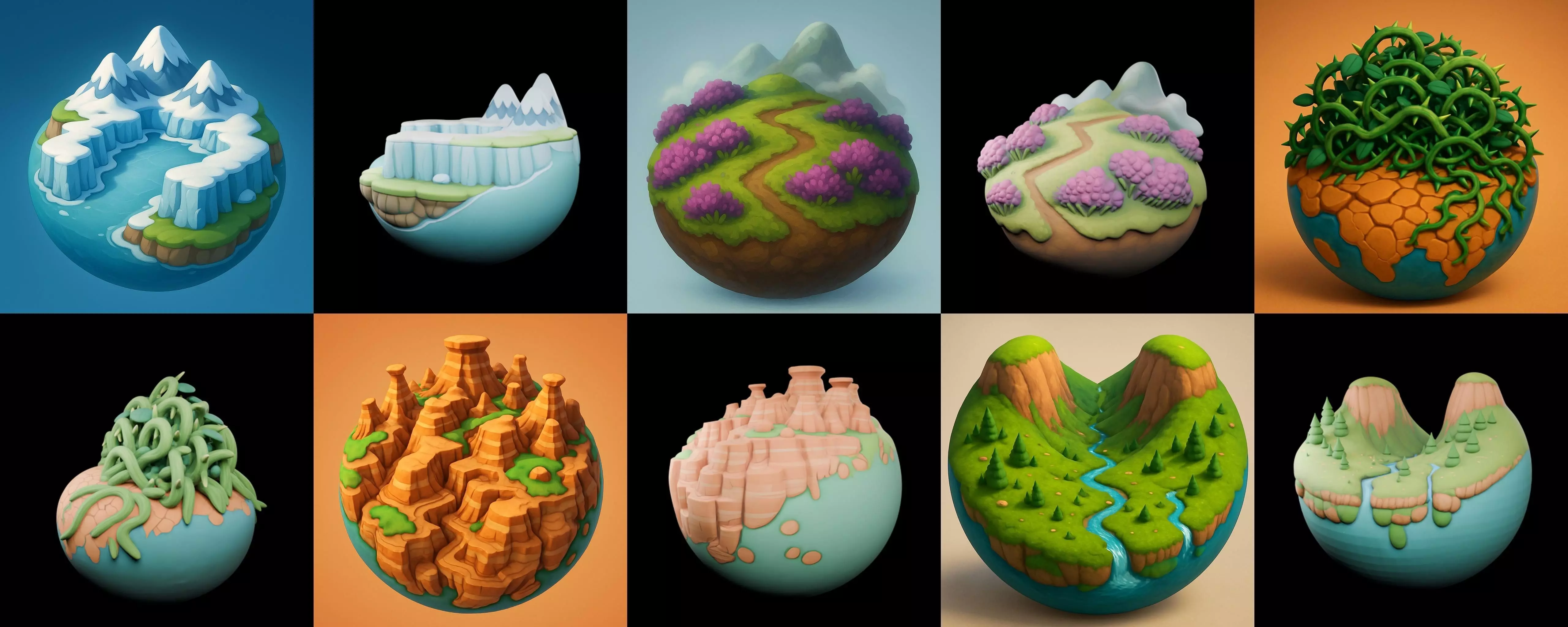Second Earth bundle 3 pack 100 glb 3D model_12