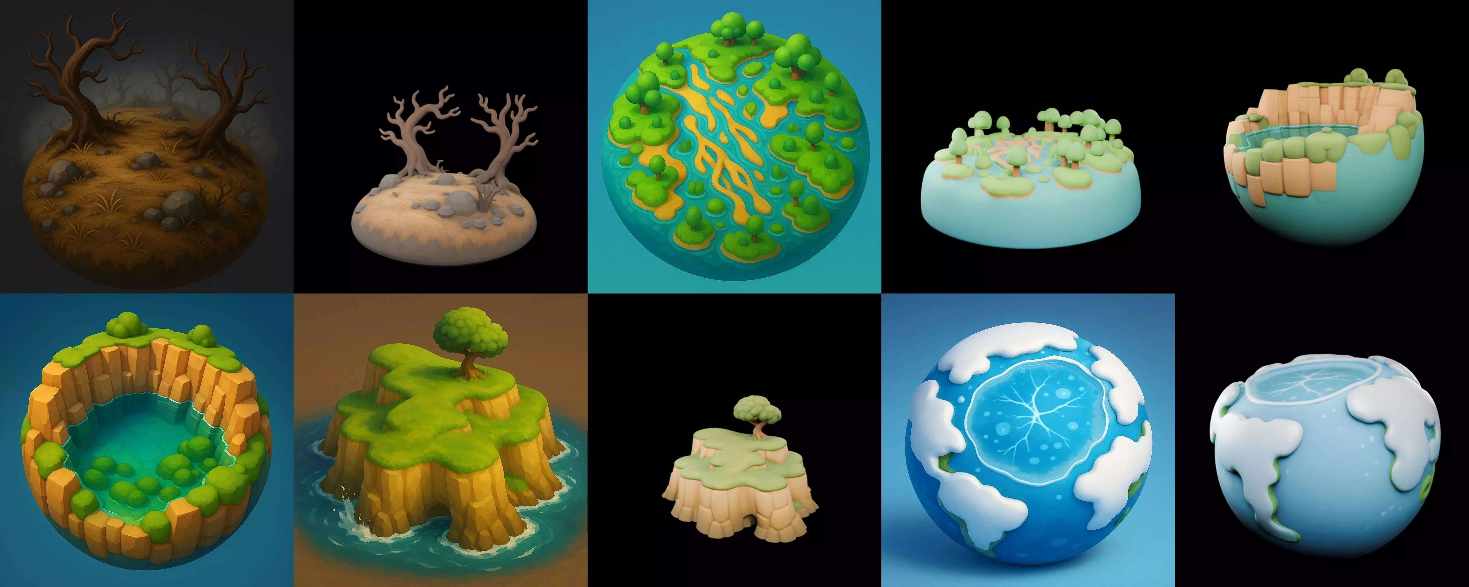 Second Earth bundle 3 pack 100 glb 3D model_2