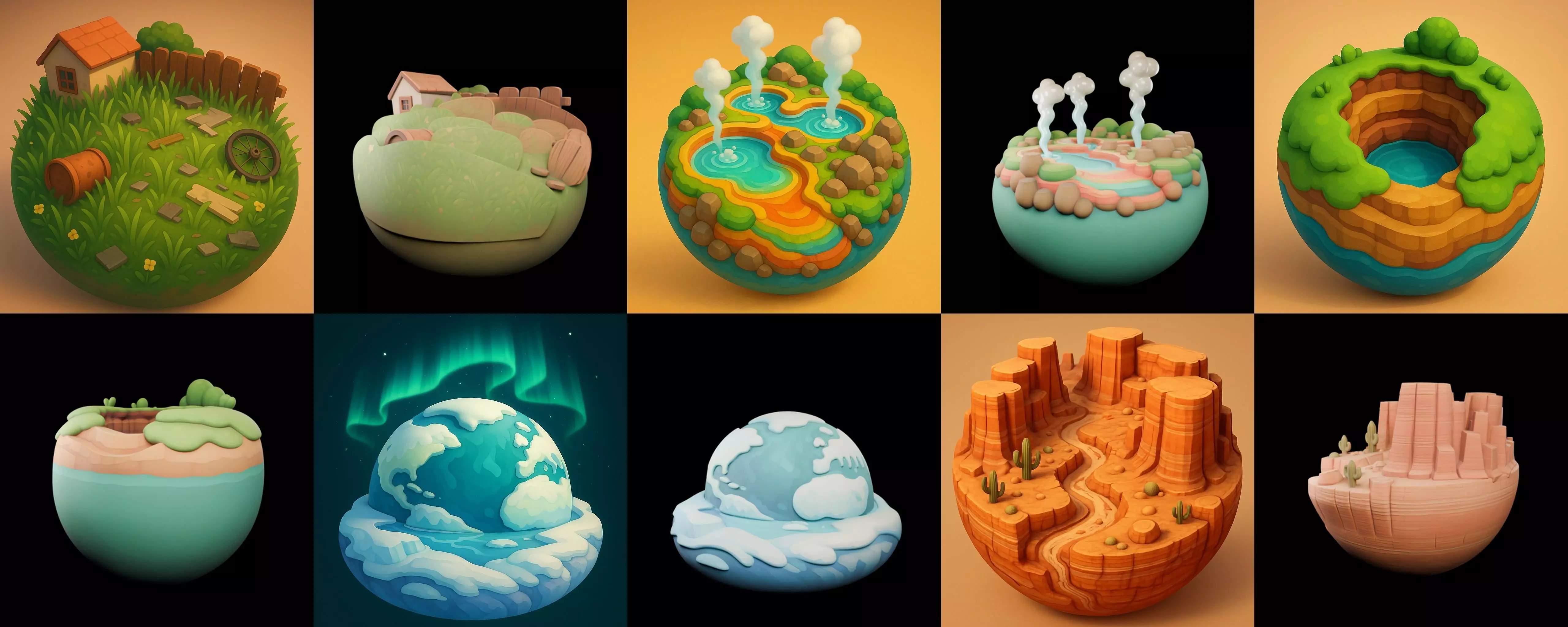 Second Earth bundle 3 pack 100 glb 3D model_11