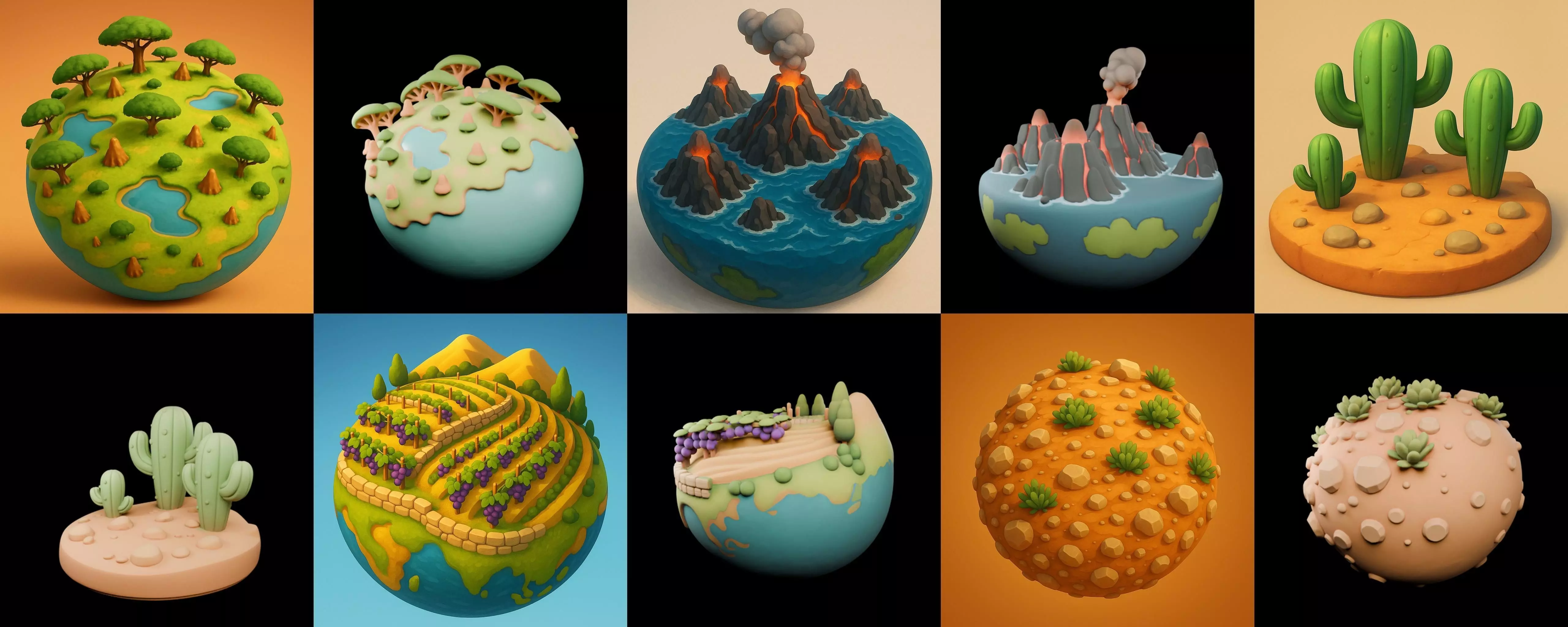 Second Earth bundle 3 pack 100 glb 3D model_13