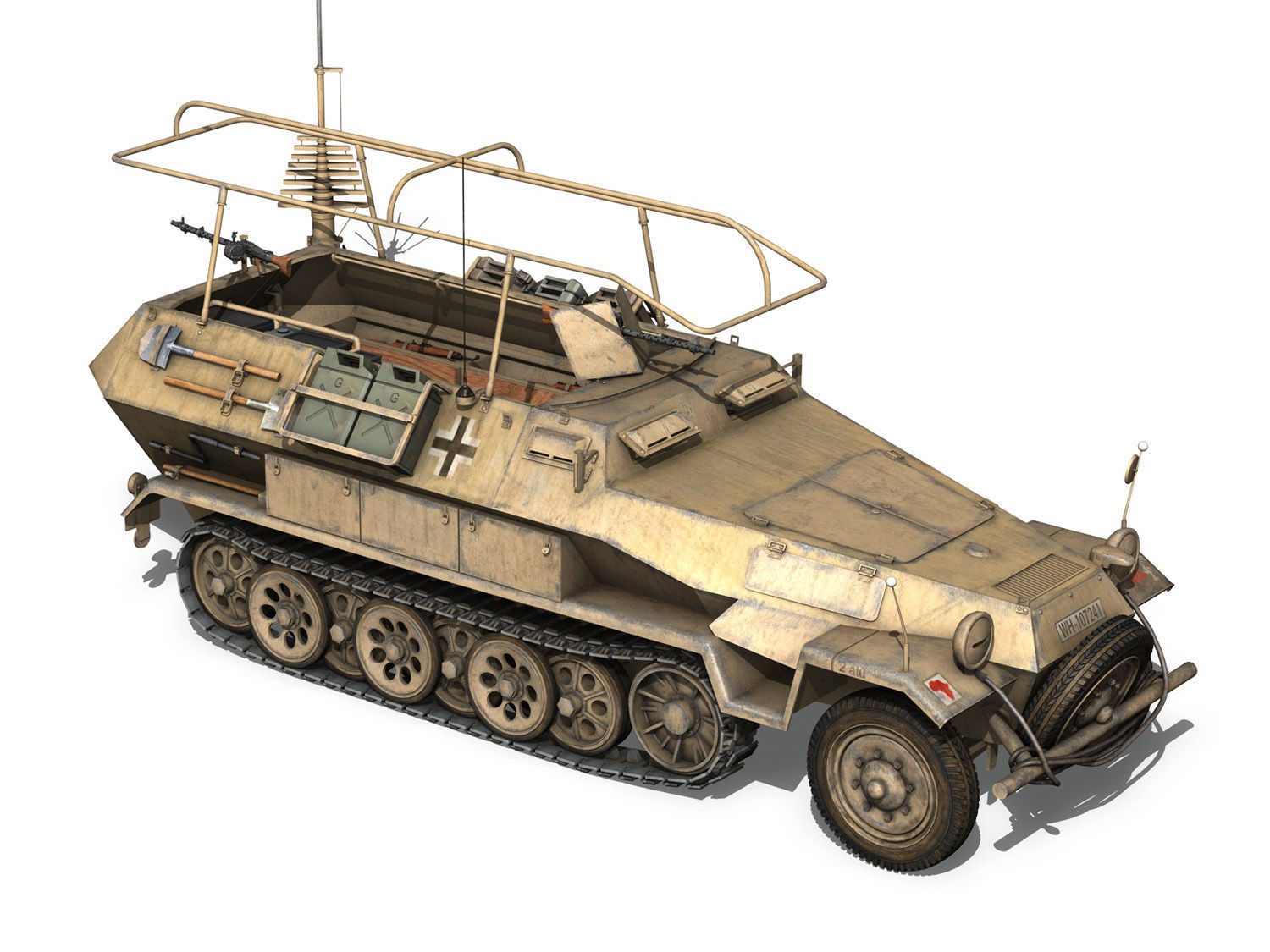 SDKFZ 251 3 - Ausf B - Communications Vehicle - 15PD 3D model_8