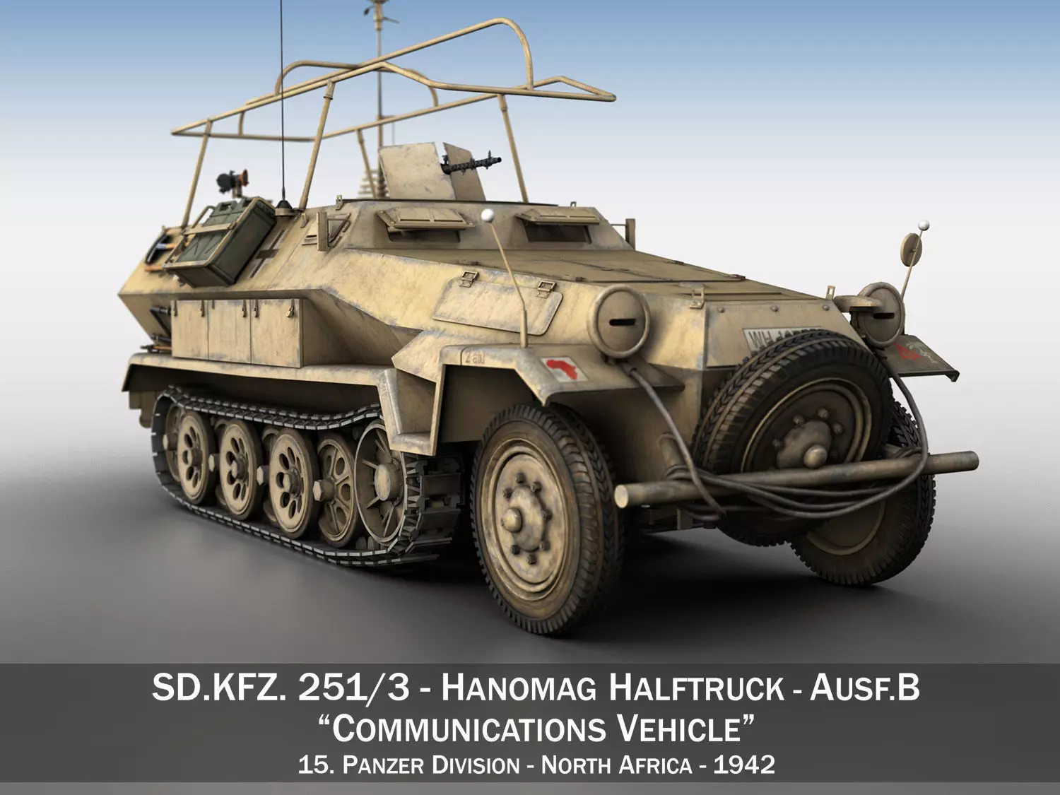 SDKFZ 251 3 - Ausf B - Communications Vehicle - 15PD 3D model_0