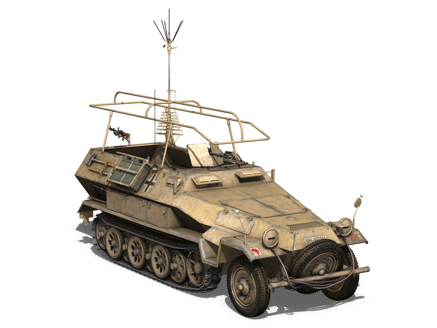 SDKFZ 251 3 - Ausf B - Communications Vehicle - 15PD 3D model_9