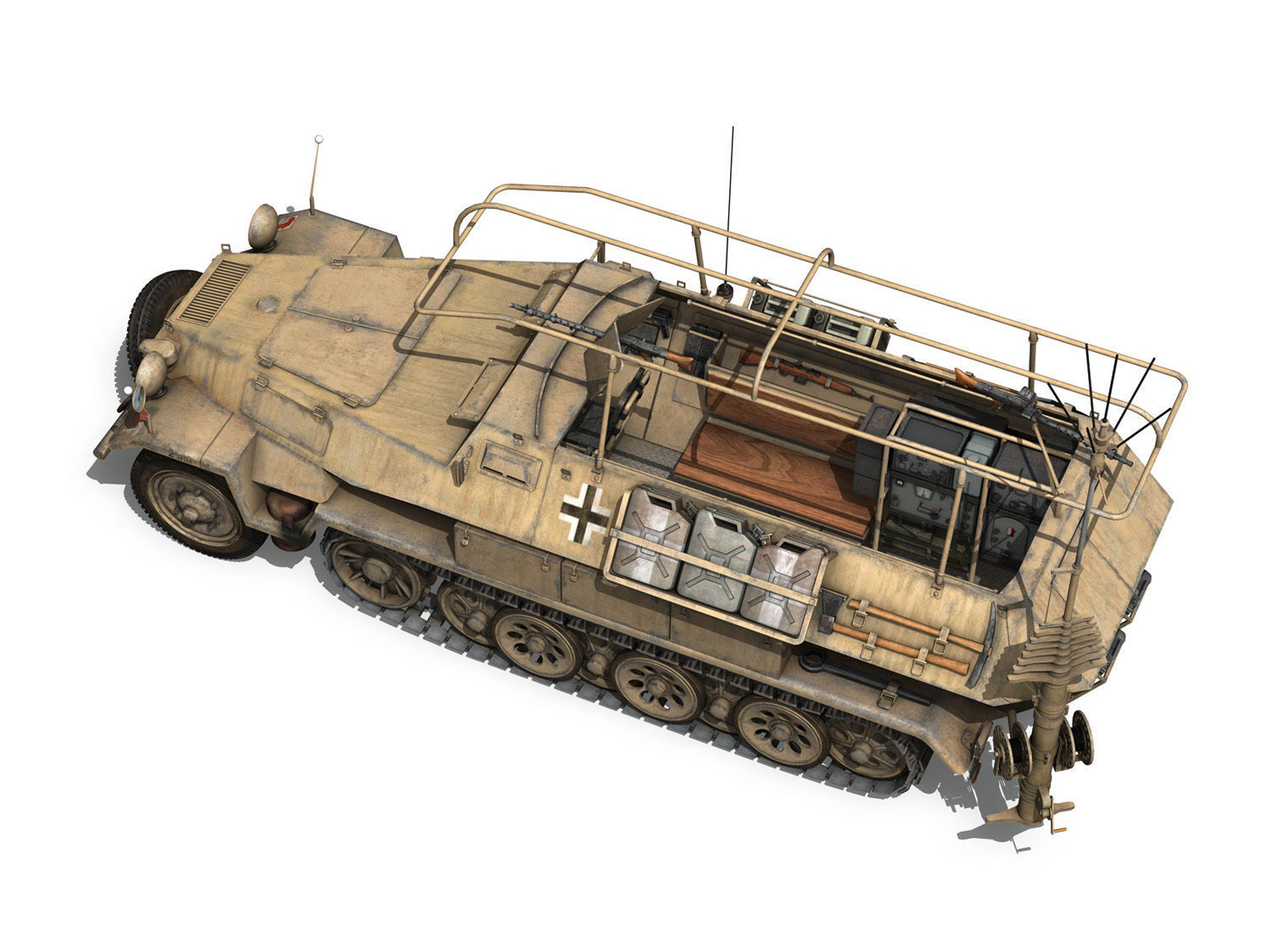 SDKFZ 251 3 - Ausf B - Communications Vehicle - 15PD 3D model_4