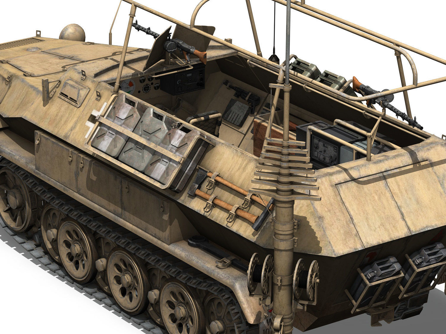 SDKFZ 251 3 - Ausf B - Communications Vehicle - 15PD 3D model_10