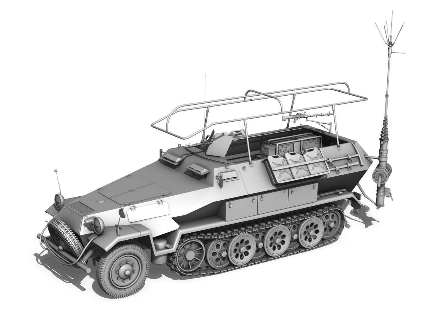SDKFZ 251 3 - Ausf B - Communications Vehicle - 15PD 3D model_11