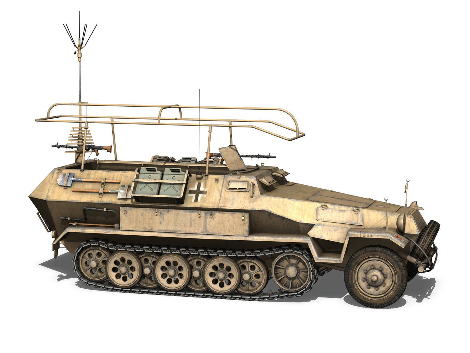 SDKFZ 251 3 - Ausf B - Communications Vehicle - 15PD 3D model_7