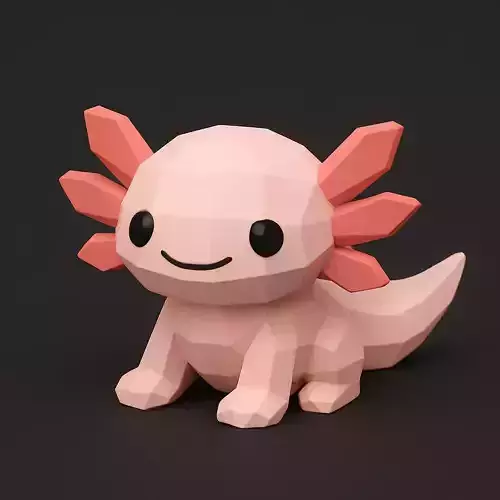 Axolotl Low Poly Ajolote Bajos Poligonos