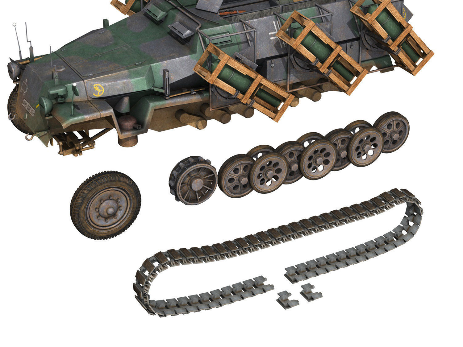 SDKFZ 251 1 - Ausf C - Ground Stuka - 24PD 3D model_11