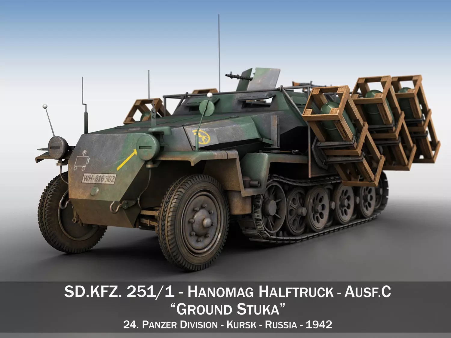 SDKFZ 251 1 - Ausf C - Ground Stuka - 24PD 3D model_0