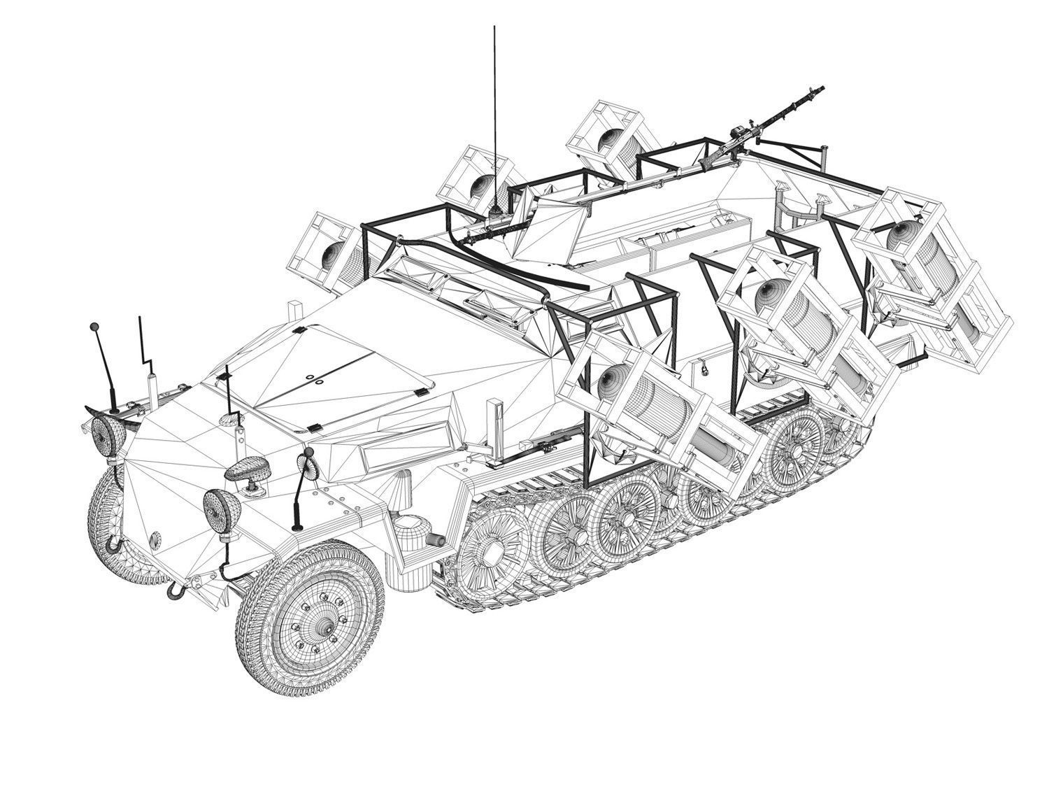 SDKFZ 251 1 - Ausf C - Ground Stuka - 24PD 3D model_13