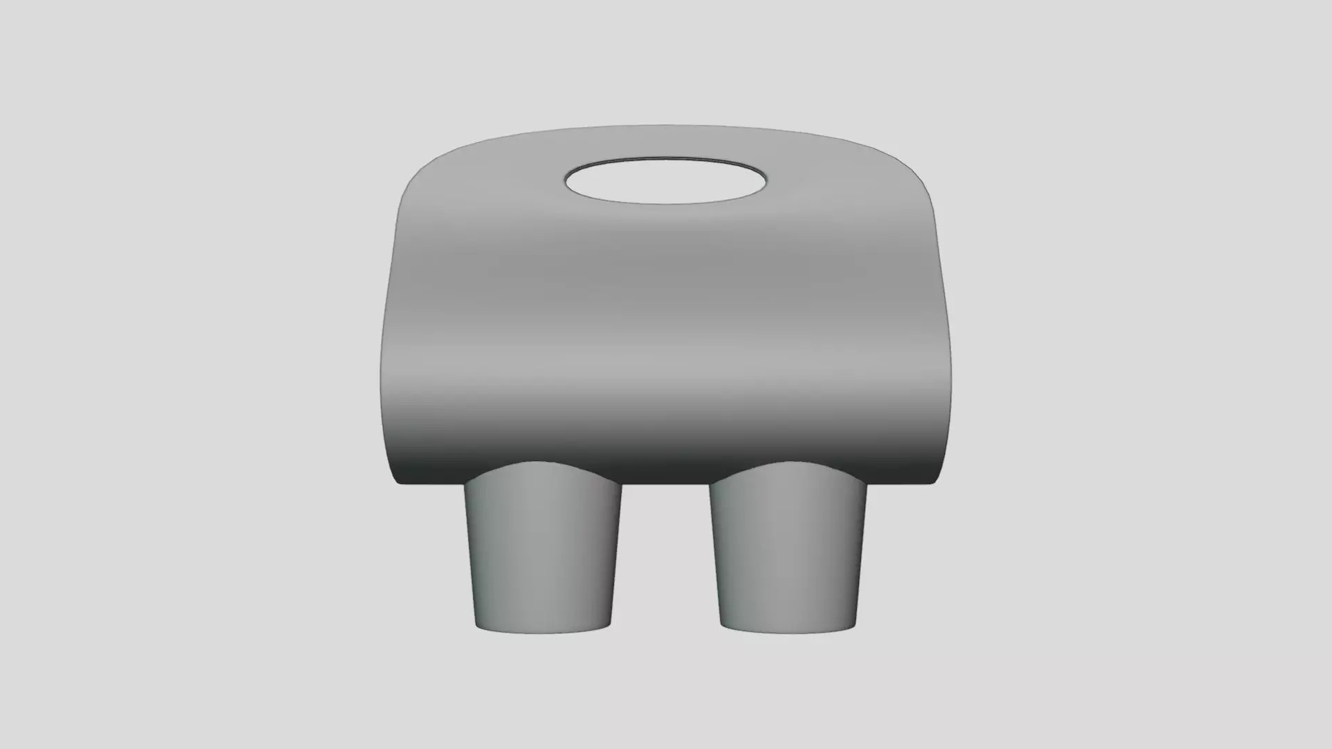 Double Coffee Cup Holder - Geometry Only 3D model_0