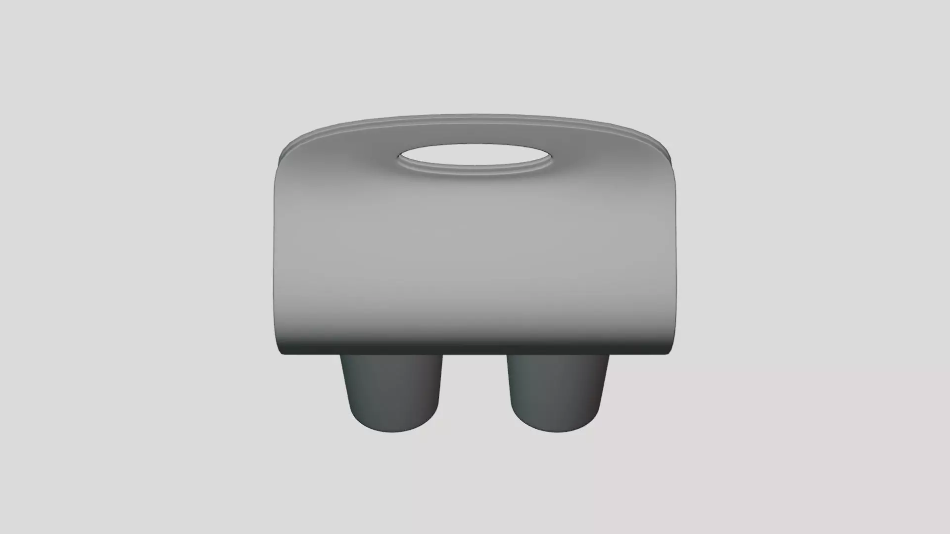 Double Coffee Cup Holder - Geometry Only 3D model_3