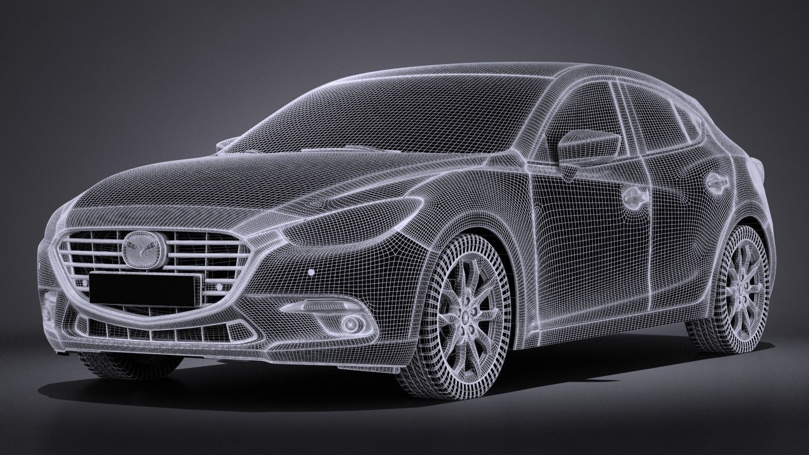 Mazda 3 hatchback 2017 3D model_12