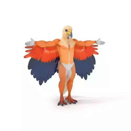 Anthropomorphic Eagle Character Model Pack Low-poly 3D model