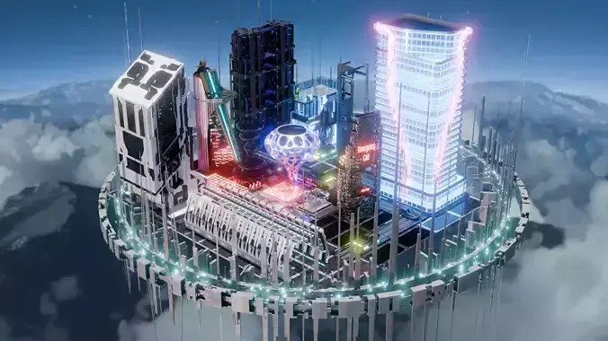 sci fi city 3D model