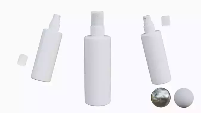 Cosmetic Spray with lid  Low-poly 3D model