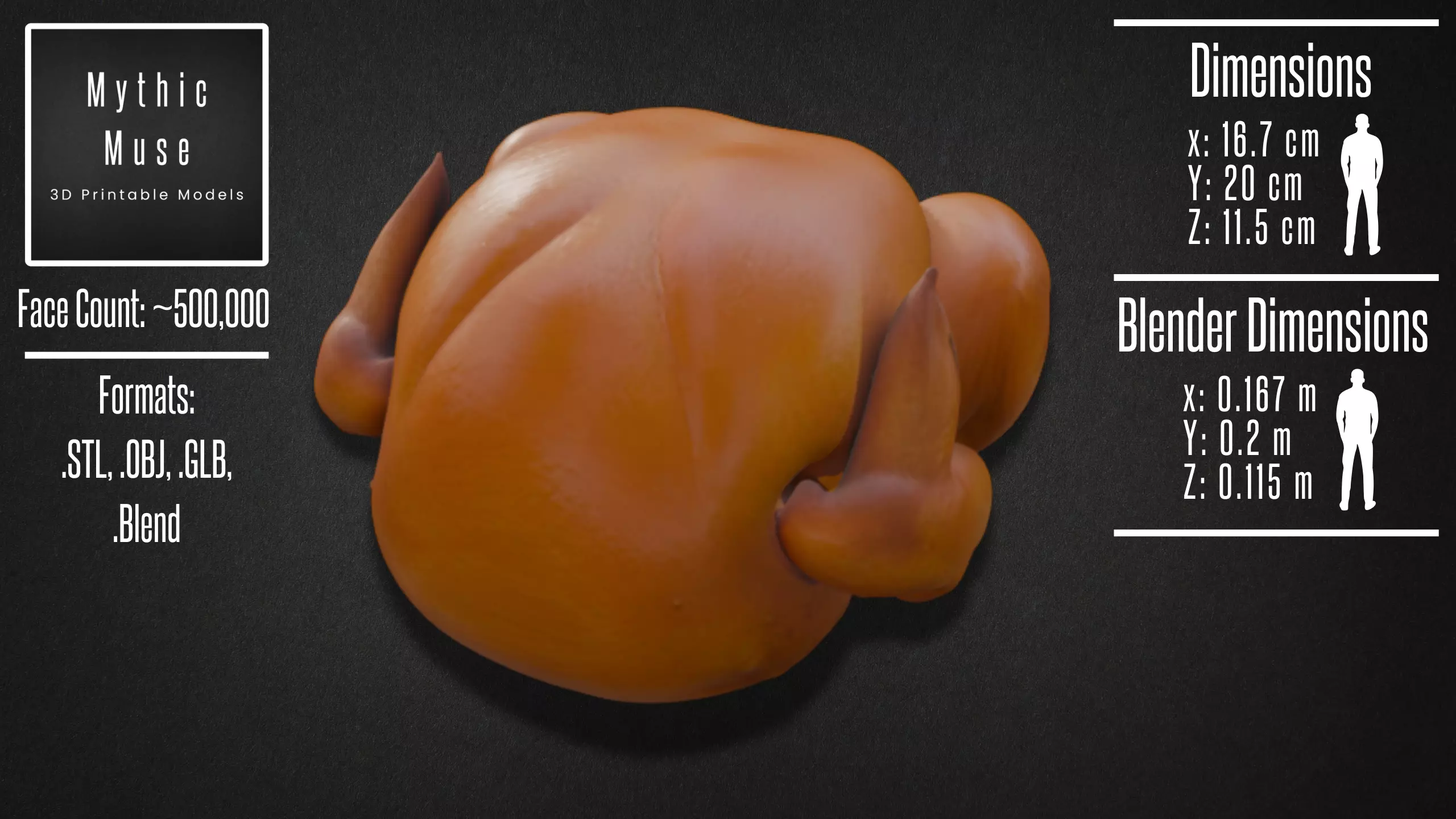 Whole Roasted Chicken Model 3D model_2