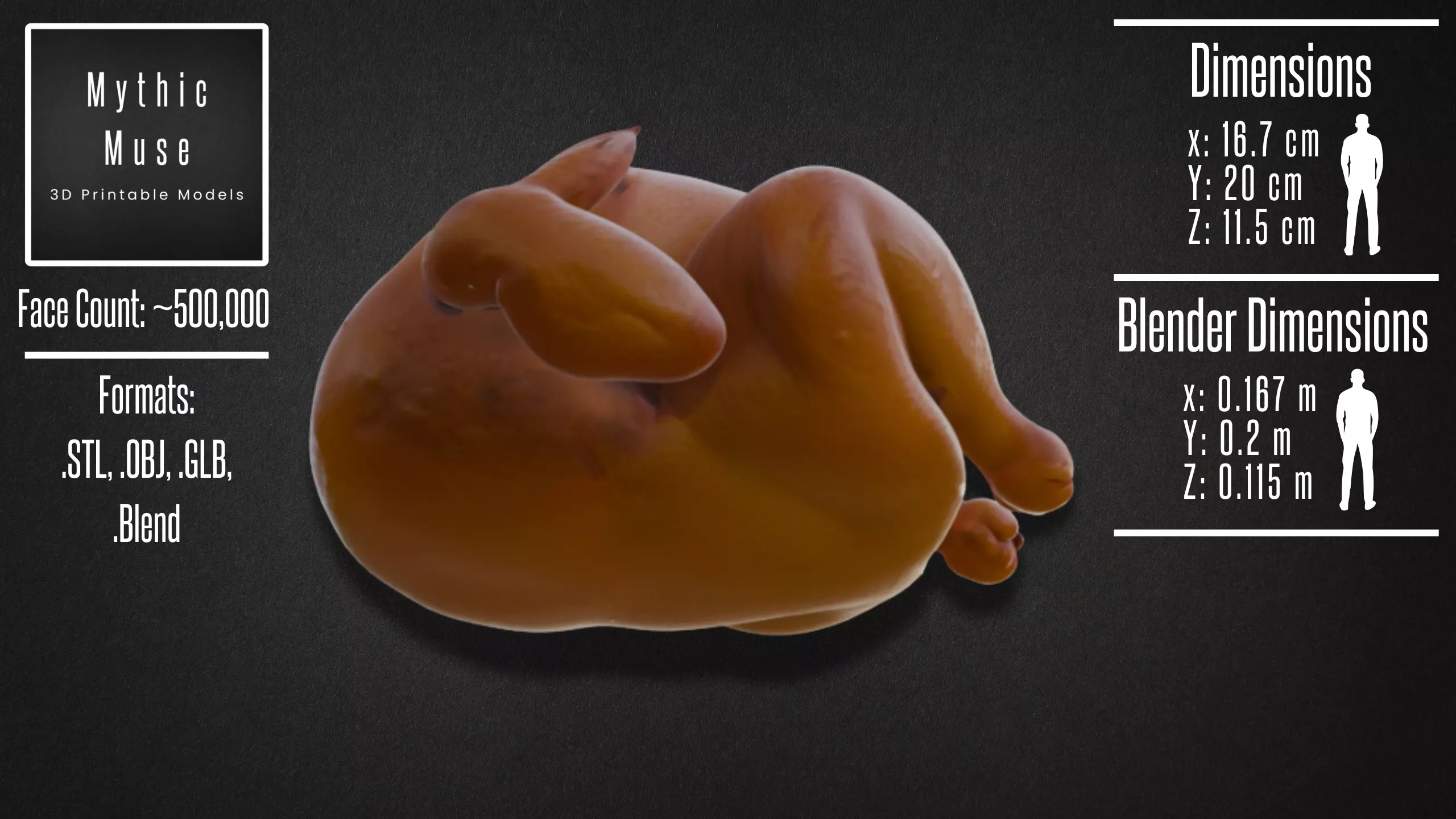 Whole Roasted Chicken Model 3D model_3