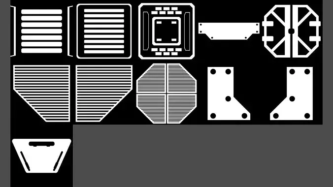 Sci-Fi panels alpha for Substance Painter