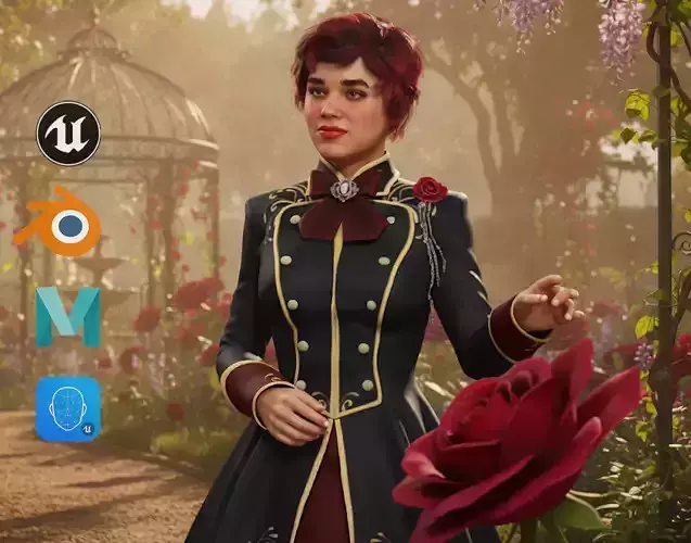 Victorian Style Dress  Realistic Female 3D 