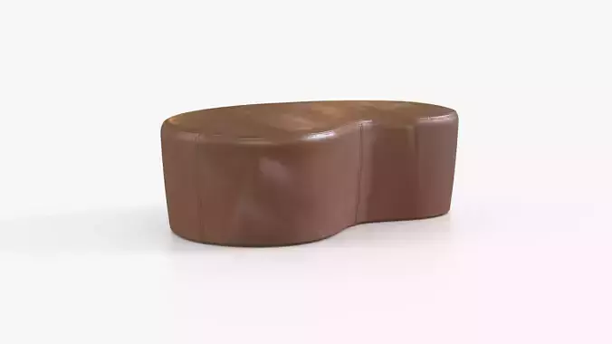 Ottoman Leather Big Low-poly 3D model