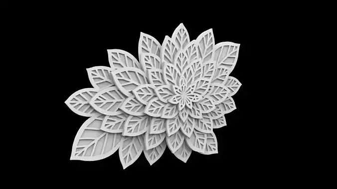 Floral Mandala Decorative Wall Art 3D Print Model