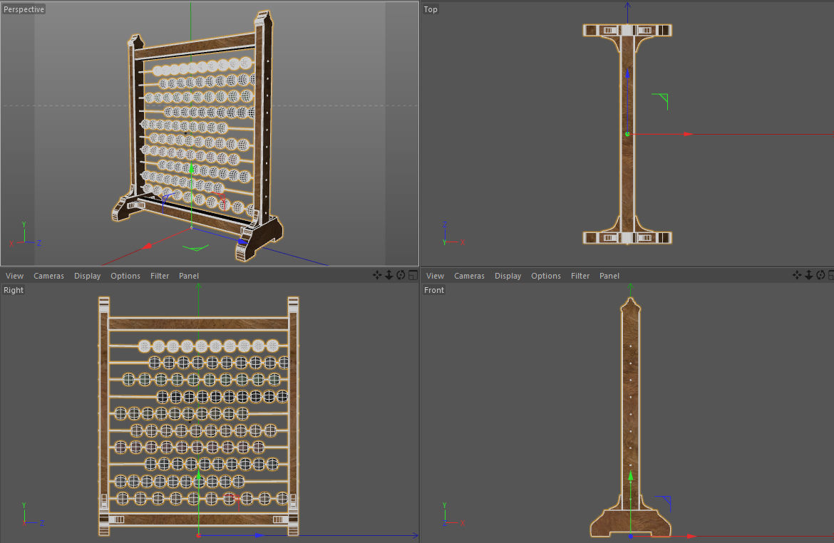Vintage Abacus Free 3D model_3