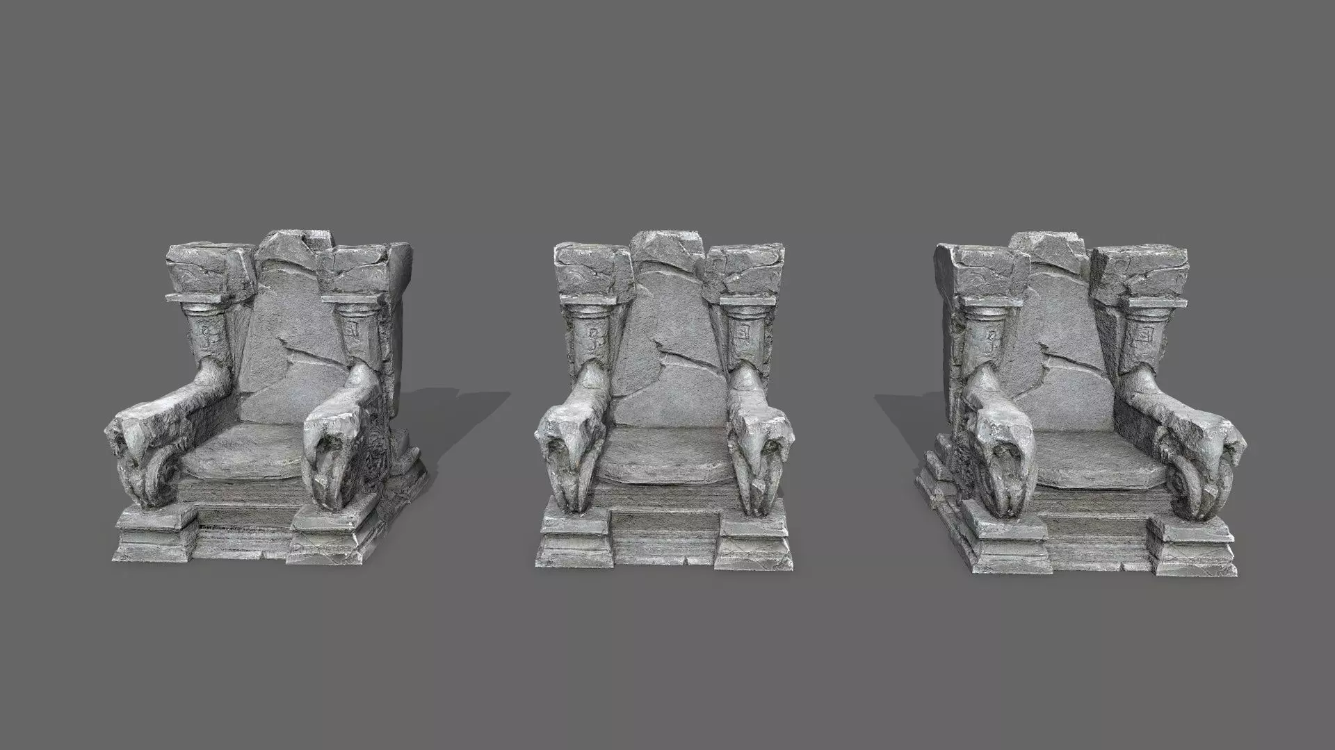 old throne Low-poly 3D model_11