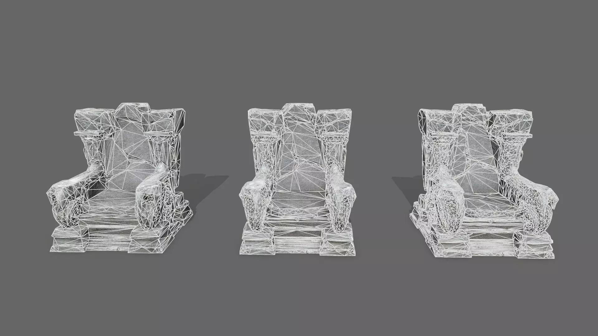 old throne Low-poly 3D model_12