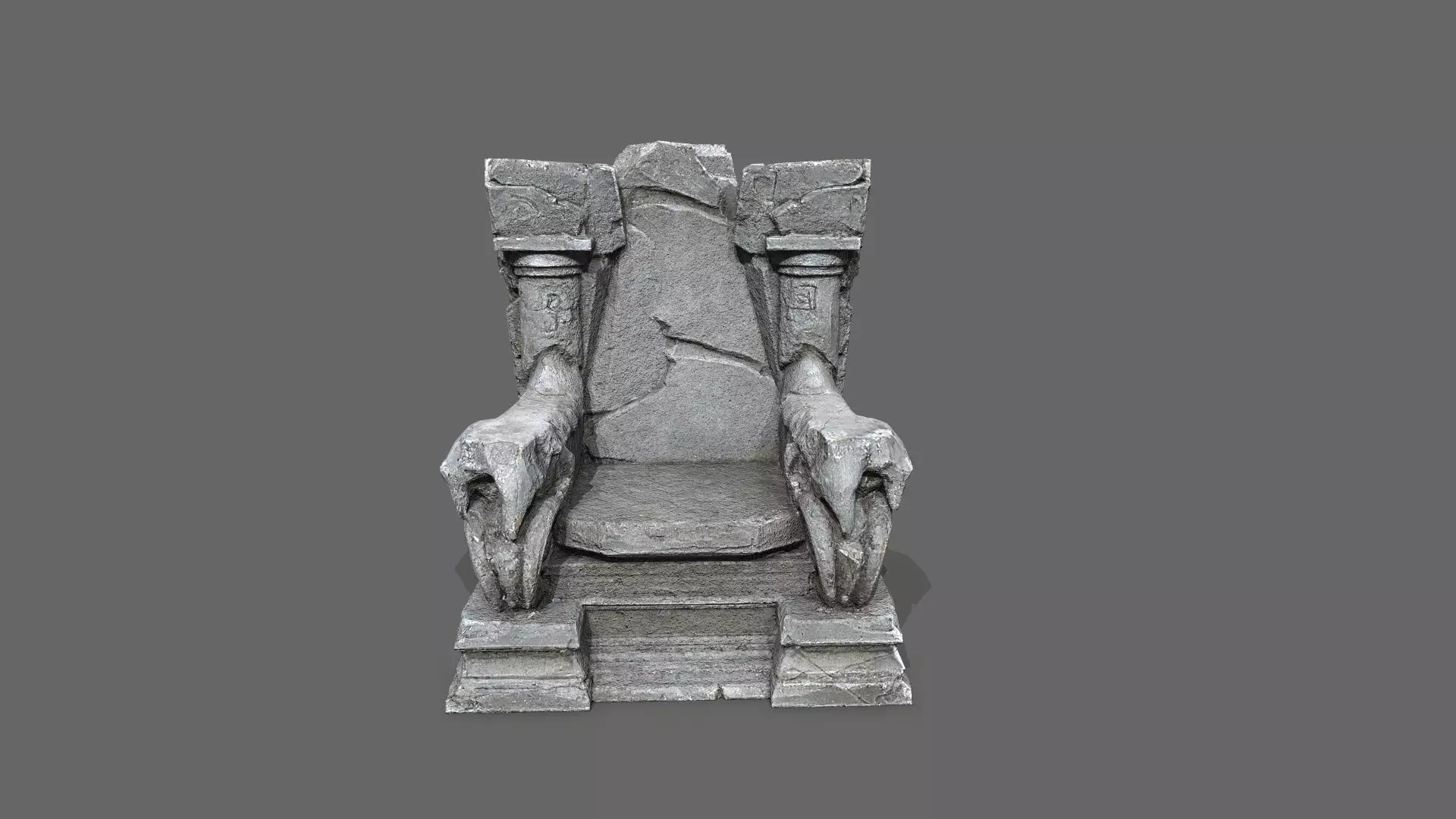 old throne Low-poly 3D model_9