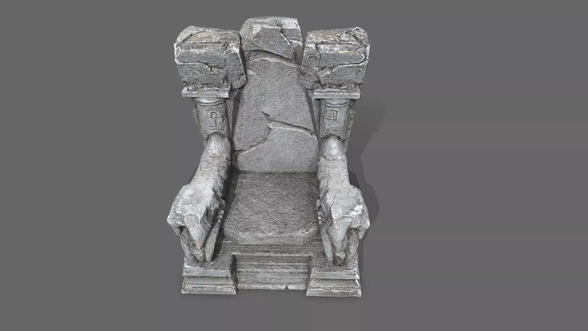 old throne Low-poly 3D model_10