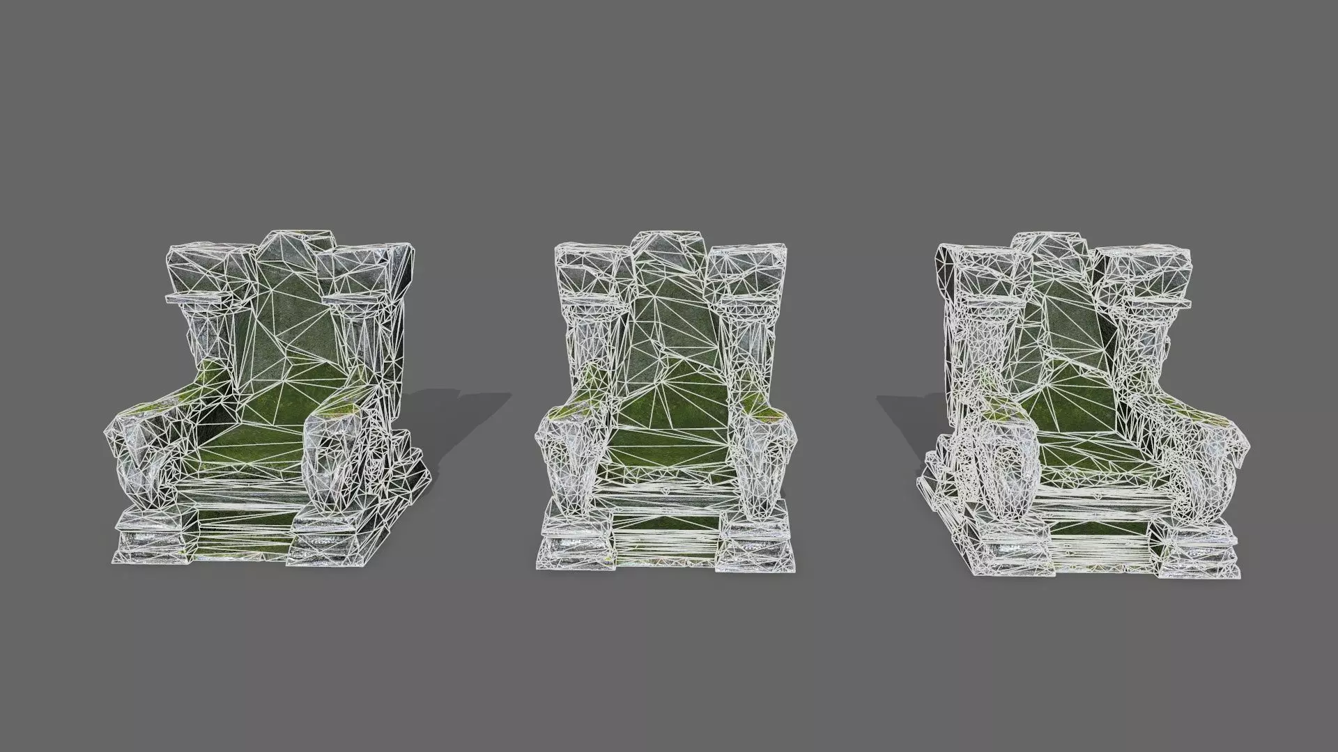 old throne Low-poly 3D model_12