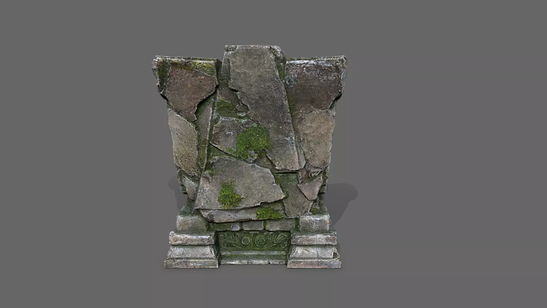 old throne Low-poly 3D model_5