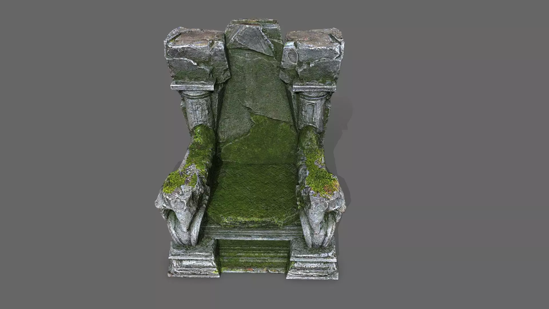 old throne Low-poly 3D model_10