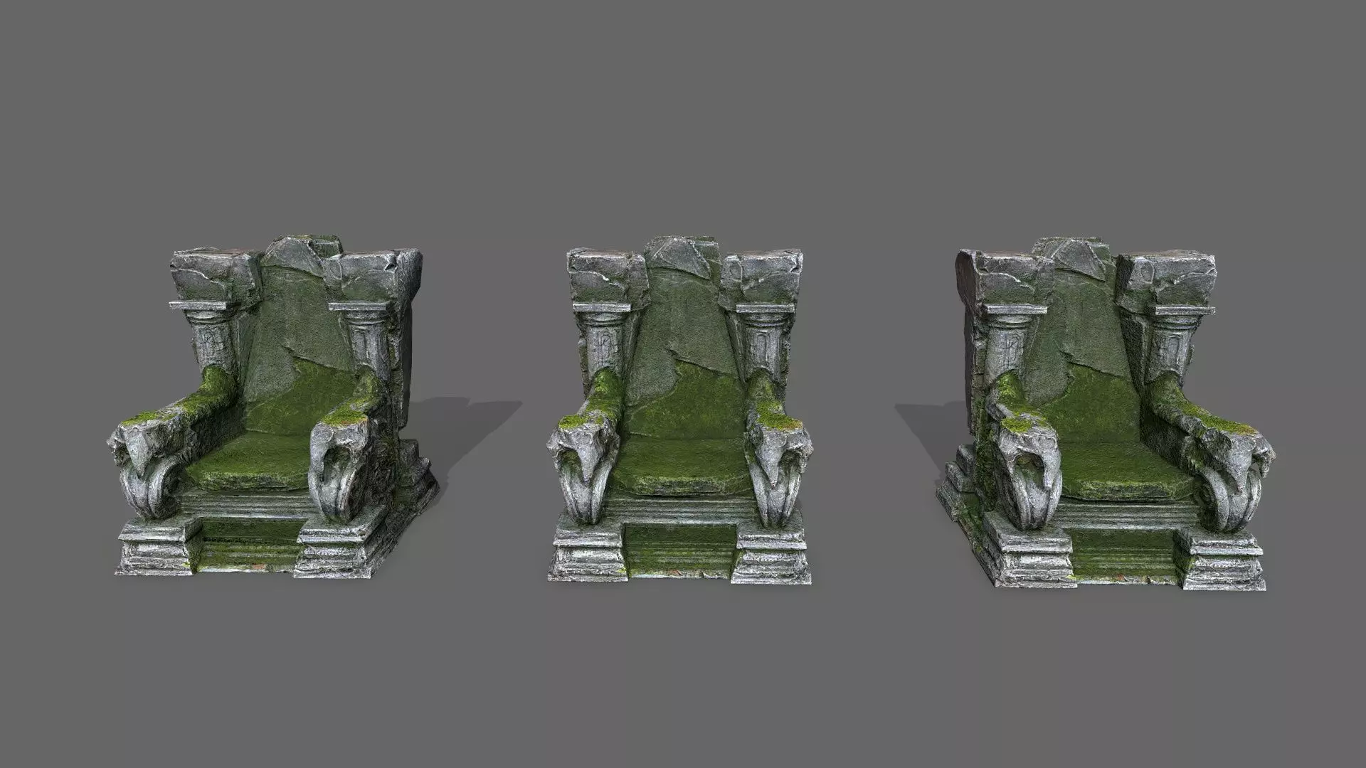 old throne Low-poly 3D model_11