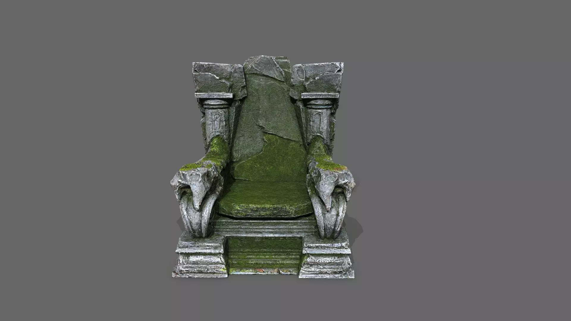 old throne Low-poly 3D model_9