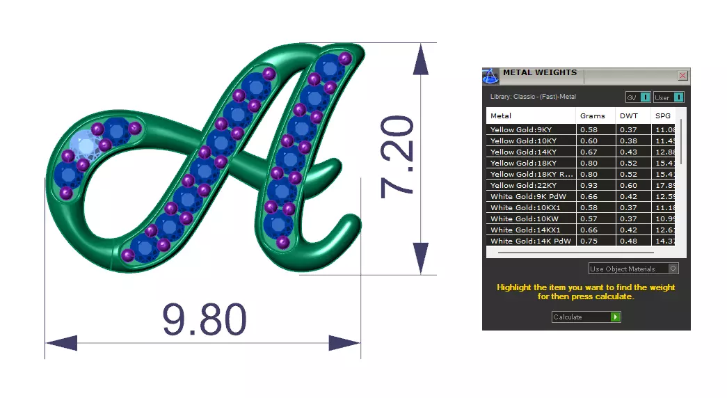 A font set of letters and numbers used in jewelry design 3D print model_4