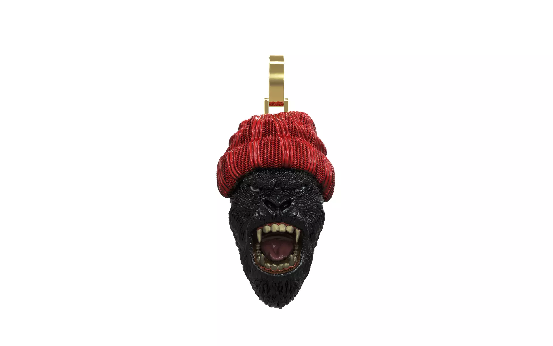 Gorilla Head Pendant 3D print model_1