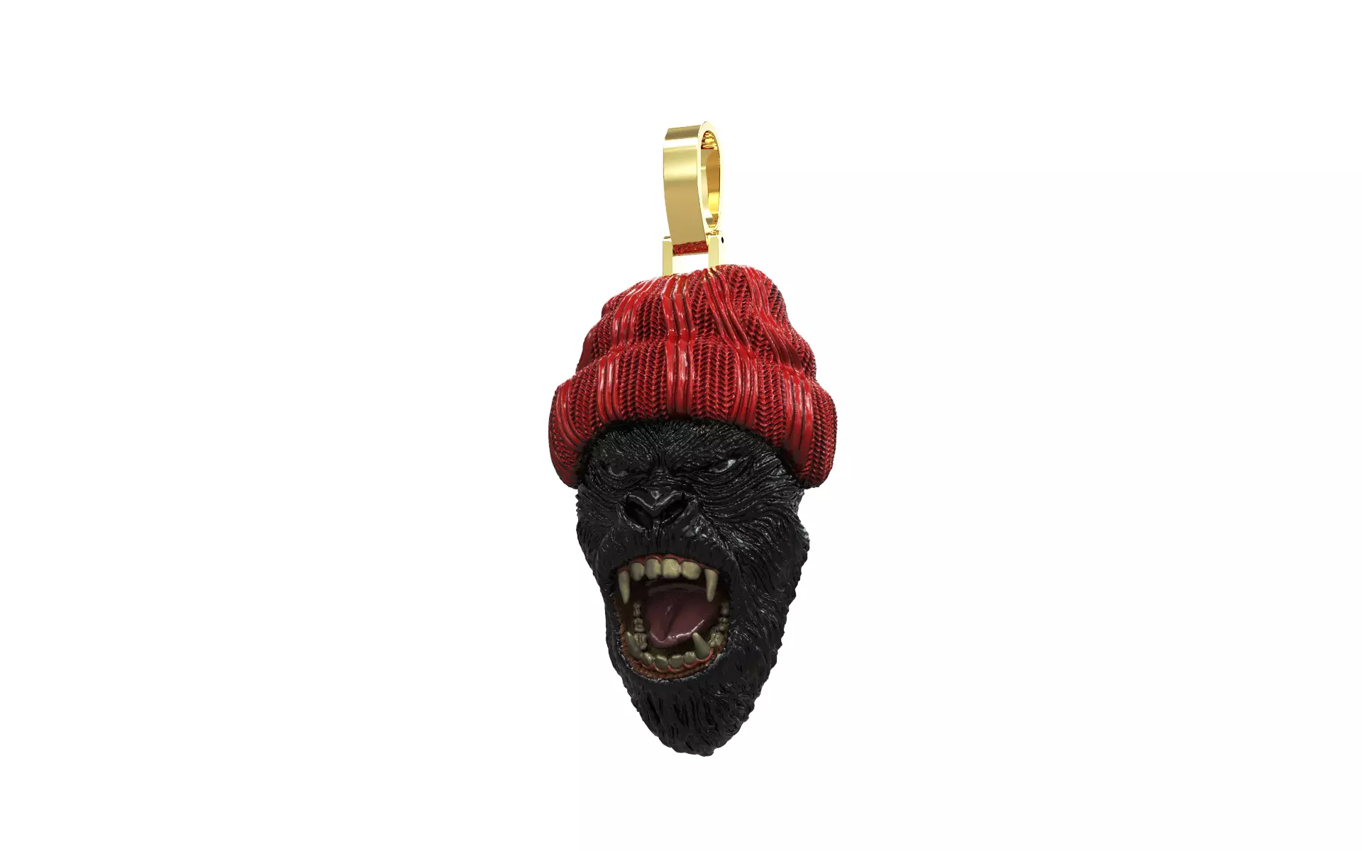 Gorilla Head Pendant 3D print model_3
