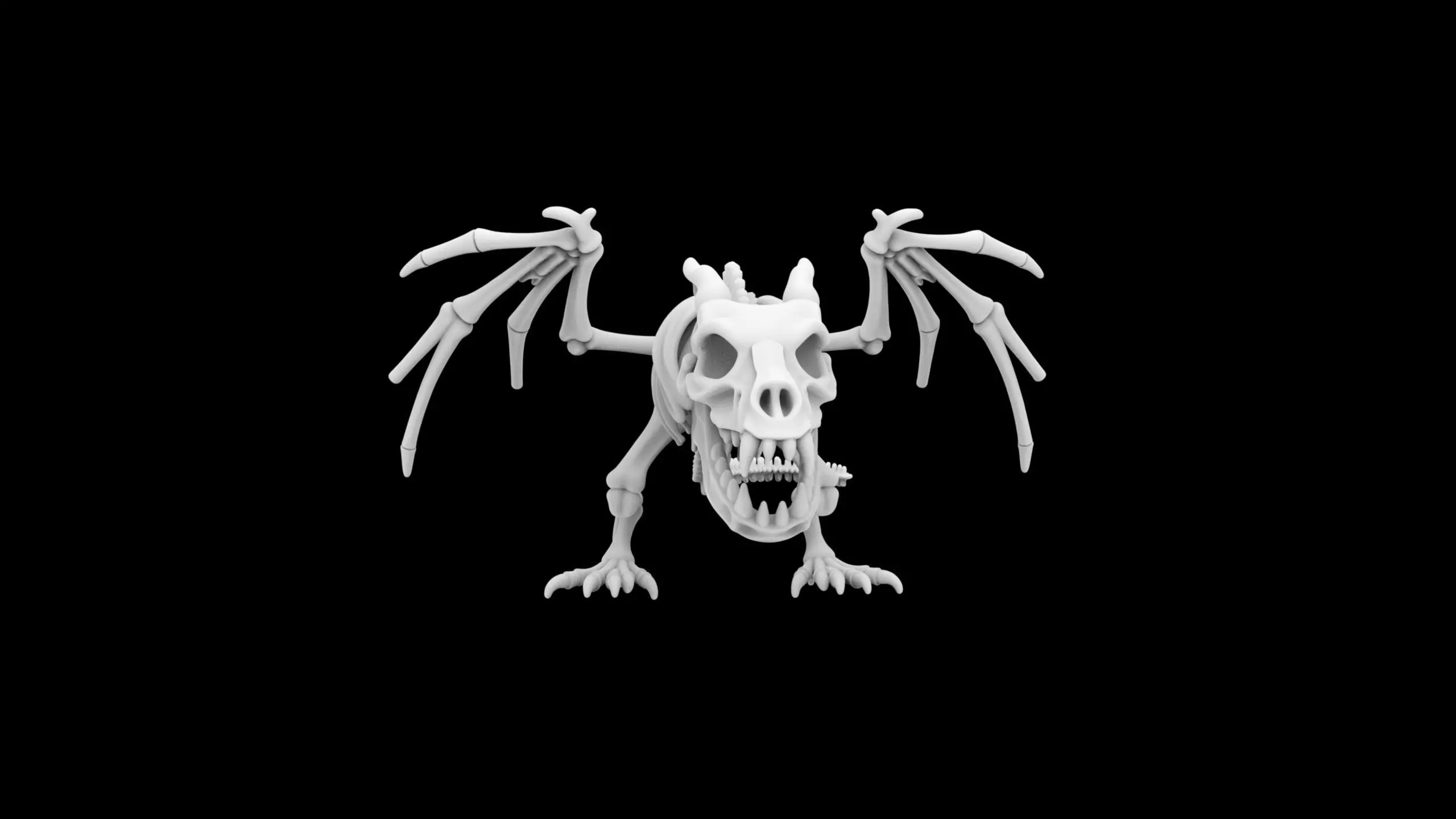 Skeleton Dragon 3D Print Model 3D print model_2