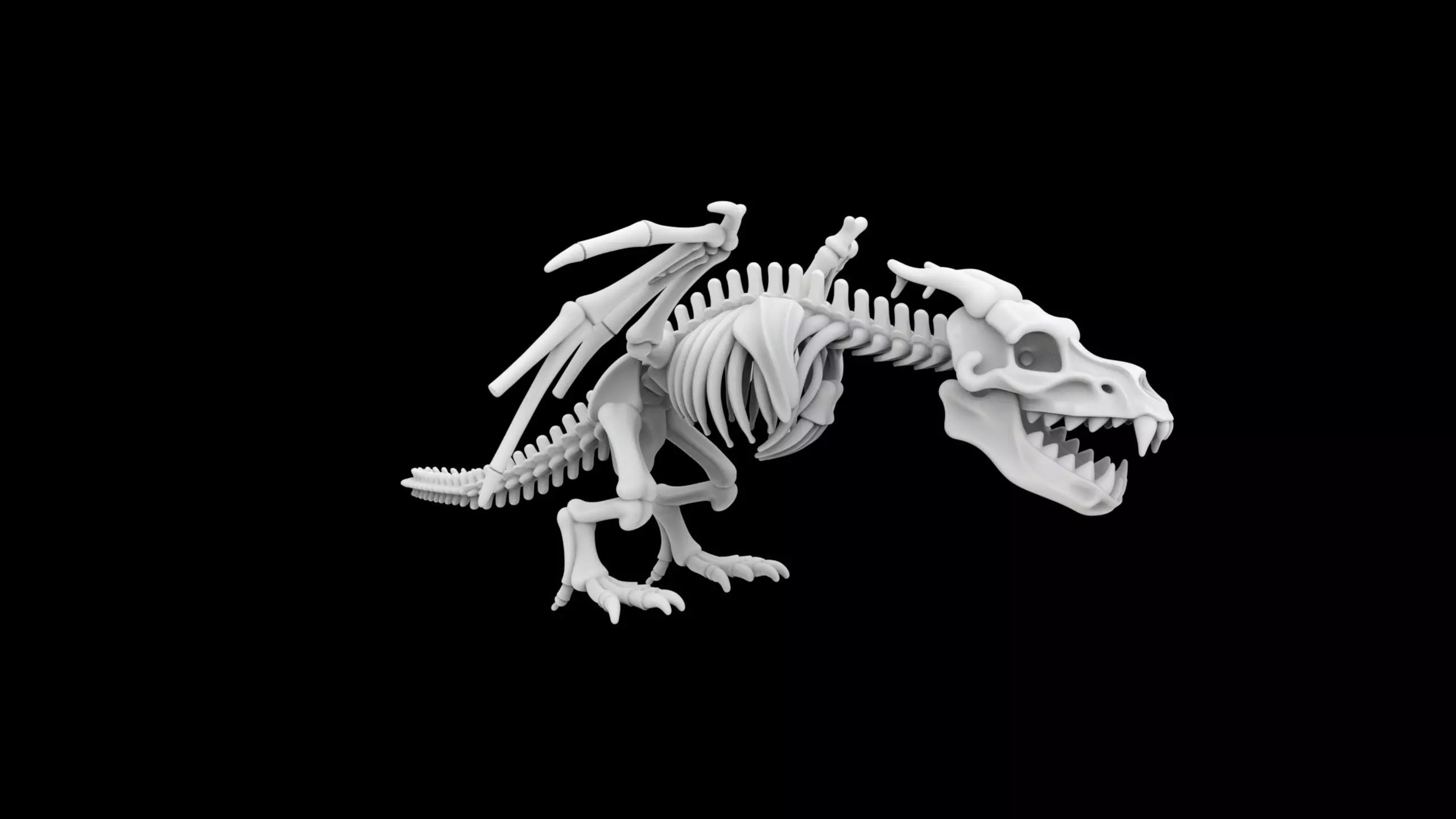 Skeleton Dragon 3D Print Model 3D print model_1