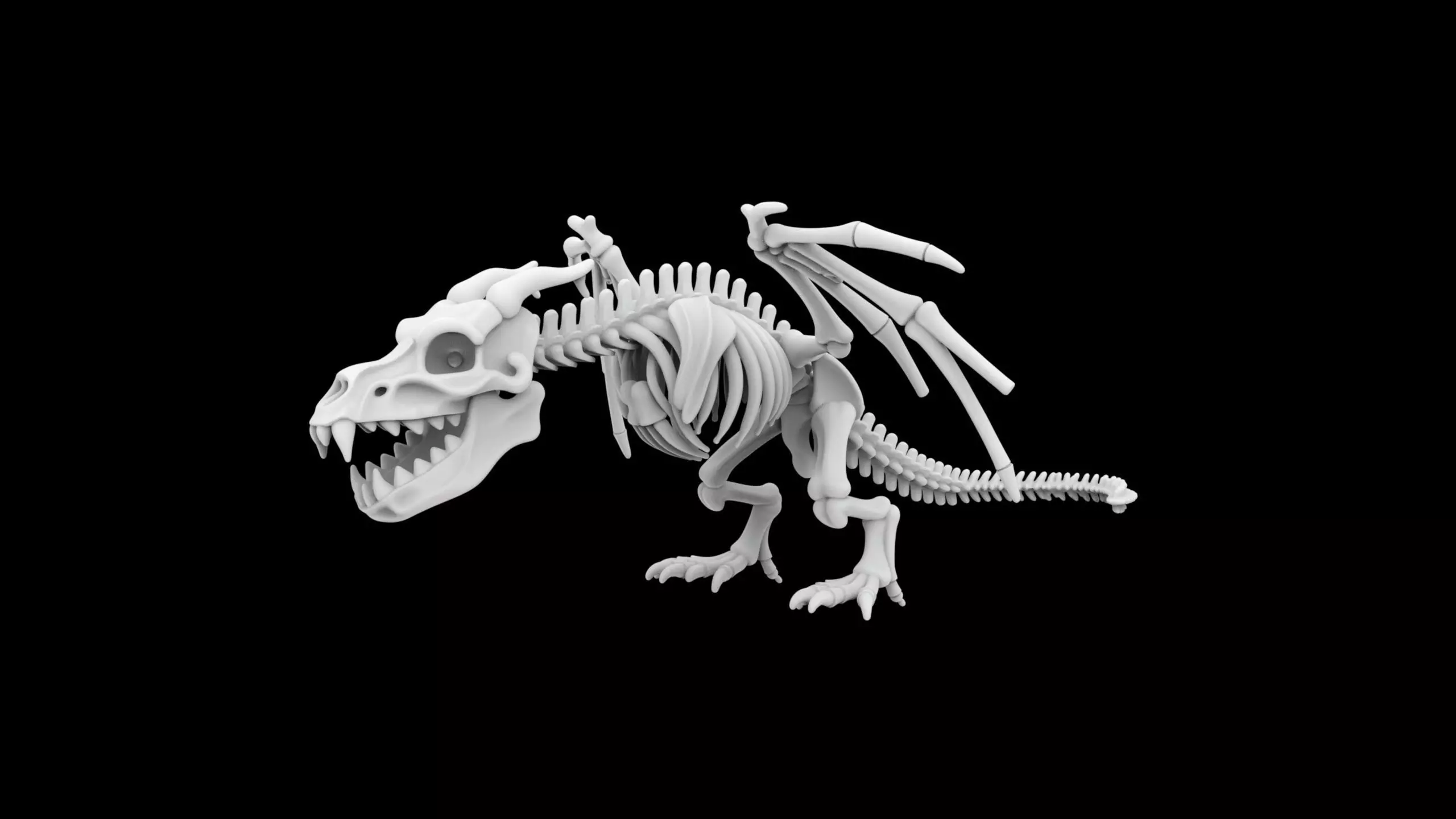 Skeleton Dragon 3D Print Model 3D print model_3