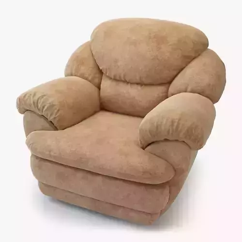 Detailed and Realistic Suede Armchair - Osvald 3D model