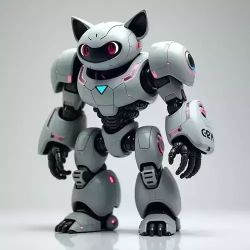 Futuristic Robot Cat Mech 3D Model