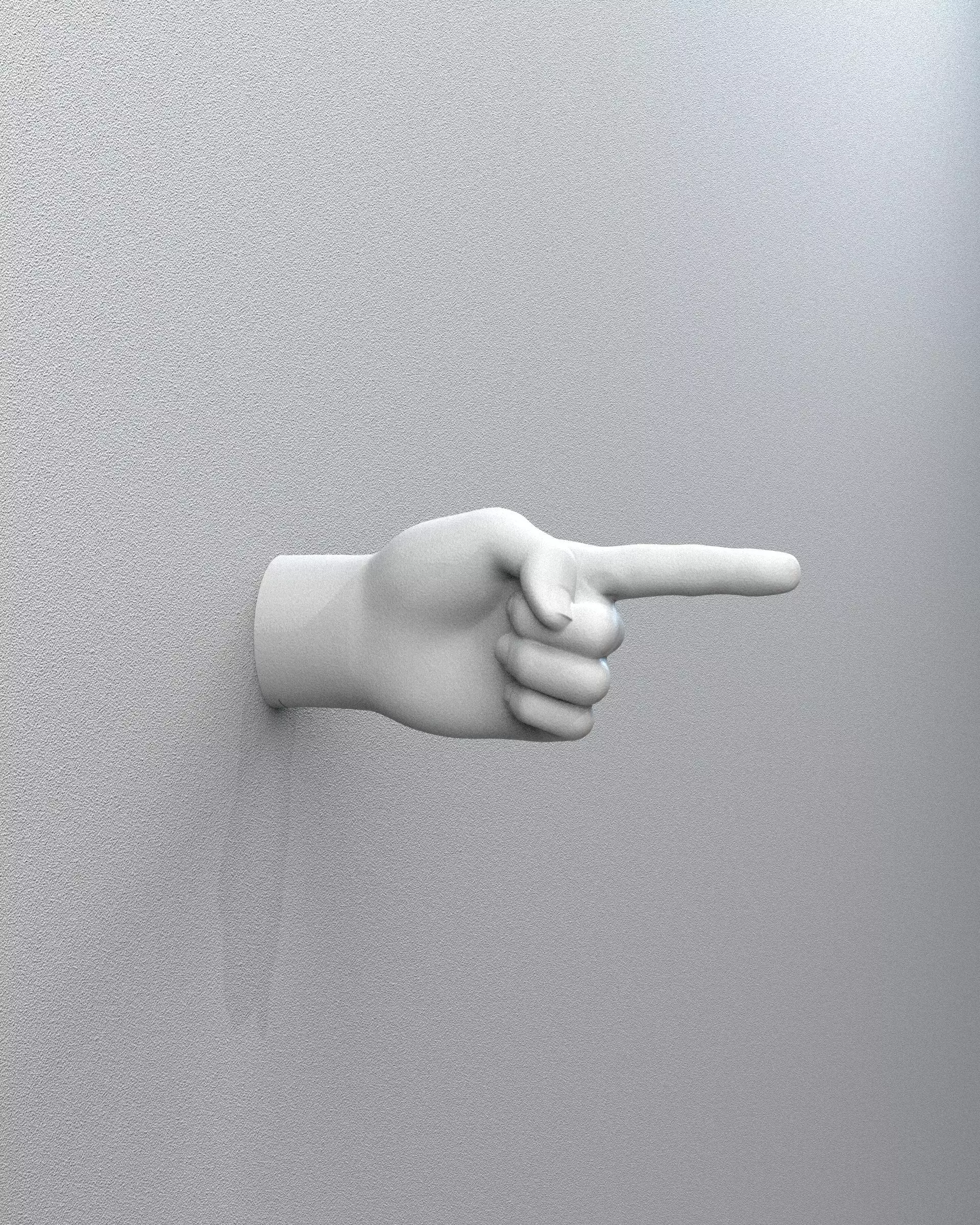 Finger Pointing Wall Art 3D print model_2