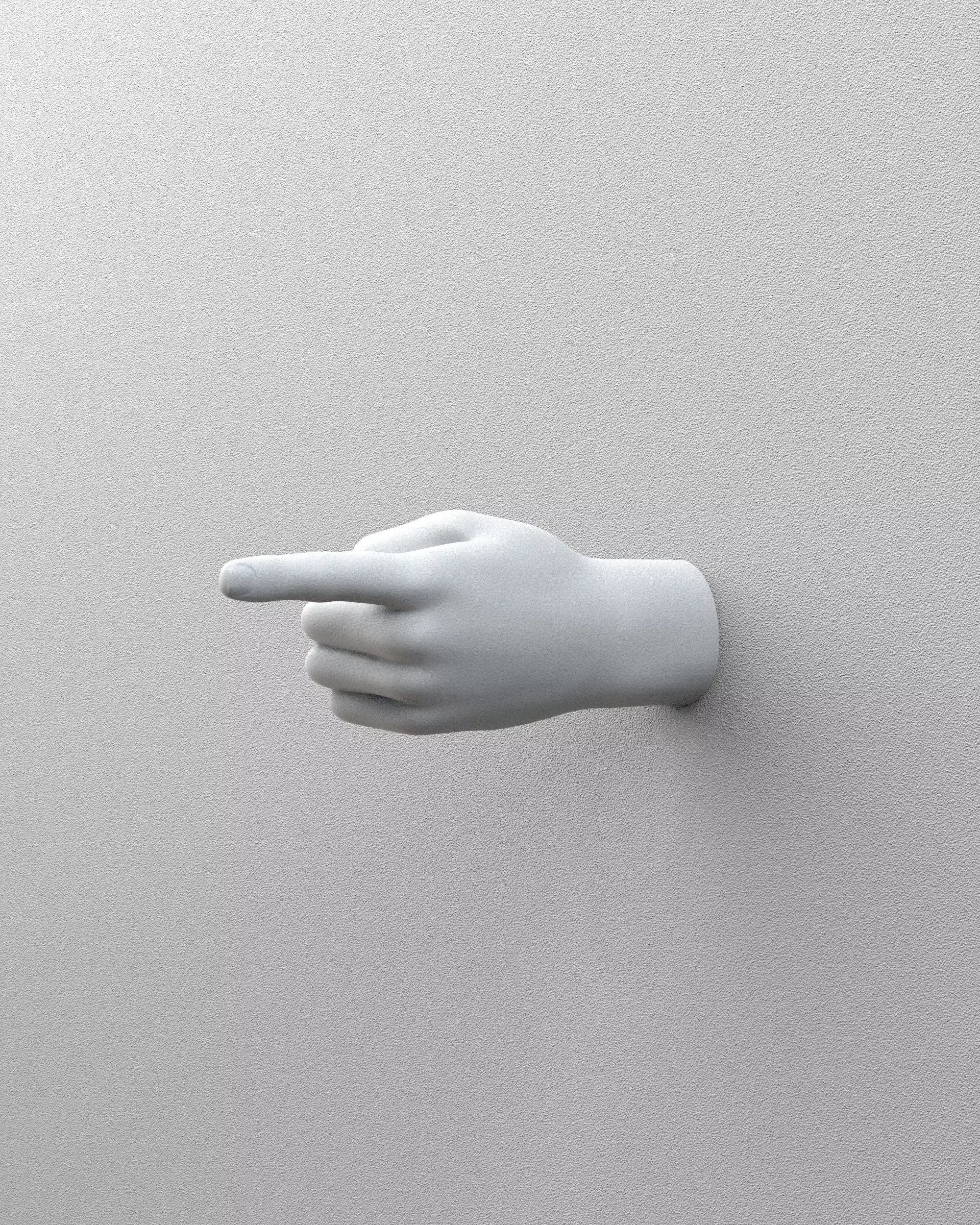 Finger Pointing Wall Art 3D print model_1