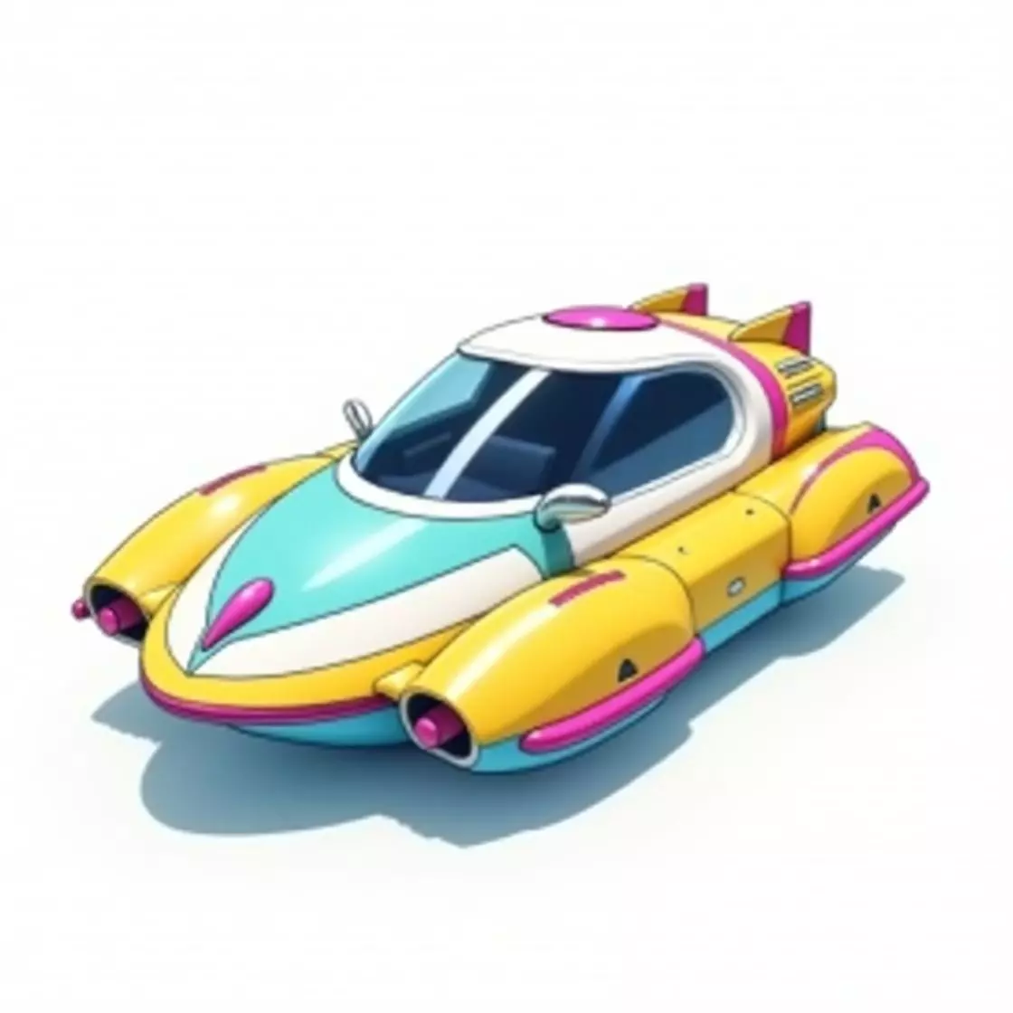 Retro Sci-Fi Submarine Vehicle 3D Model Low-poly 3D model_0