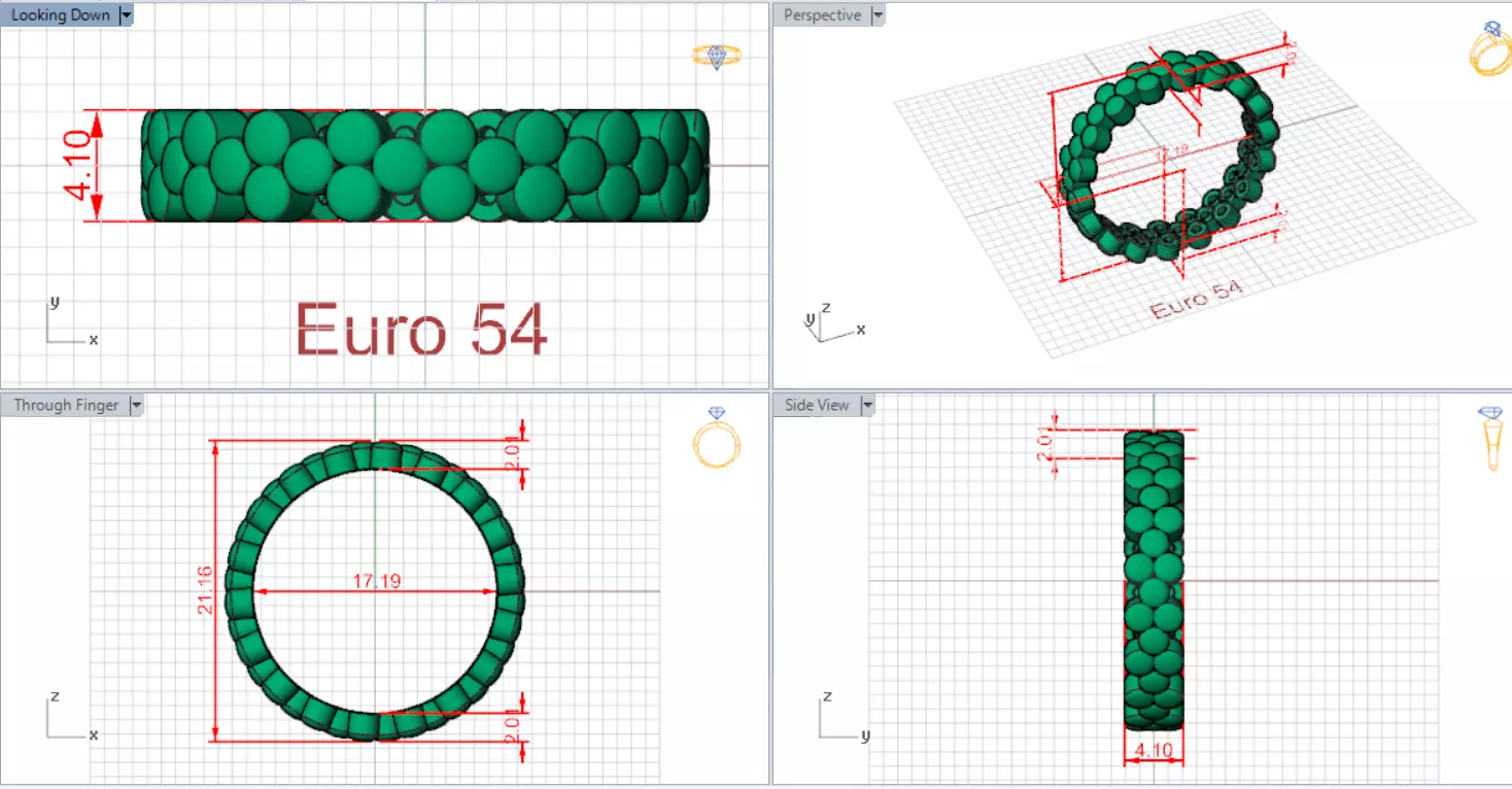 Gold Bubble stl Ring Model gr0132 3D print model_19
