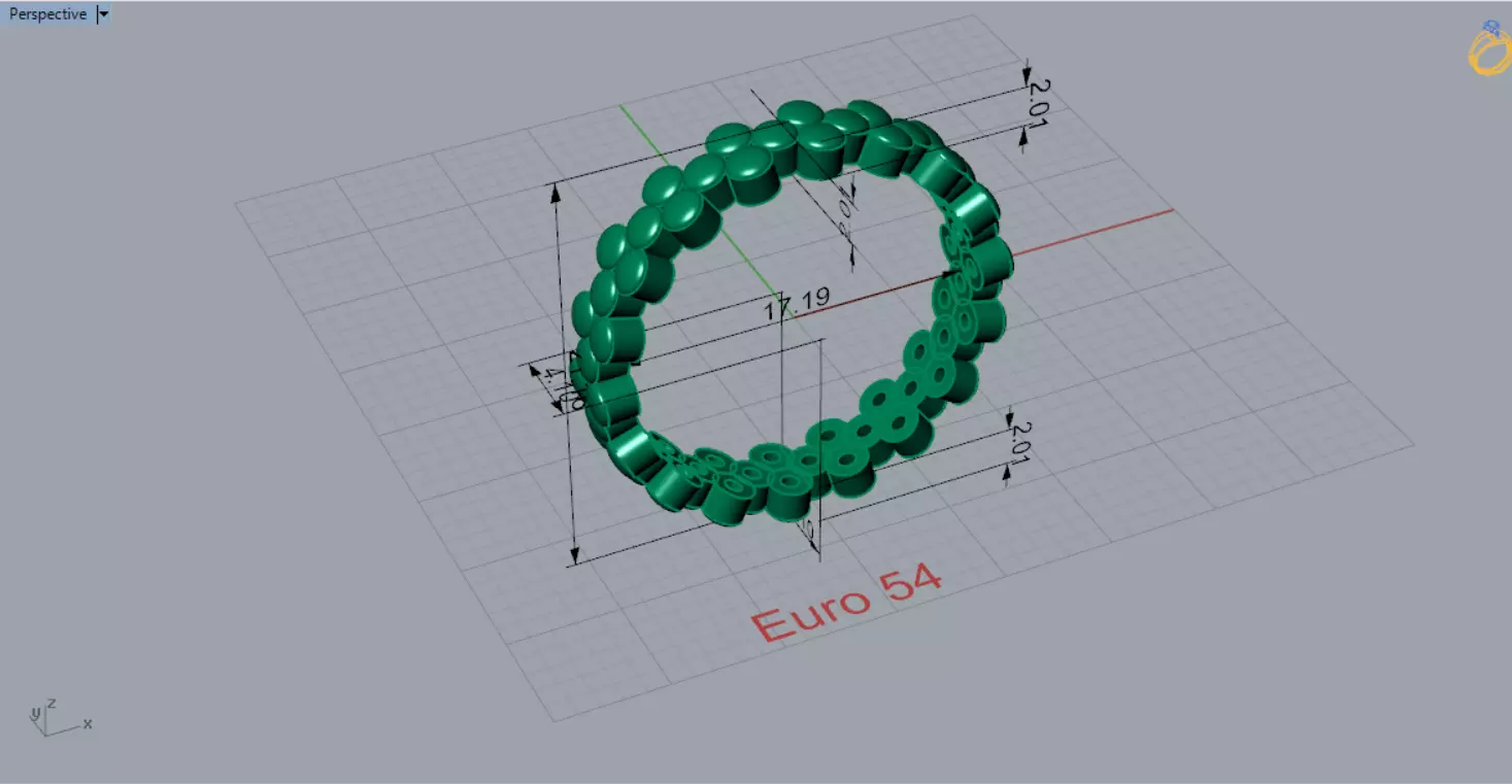 Gold Bubble stl Ring Model gr0132 3D print model_7